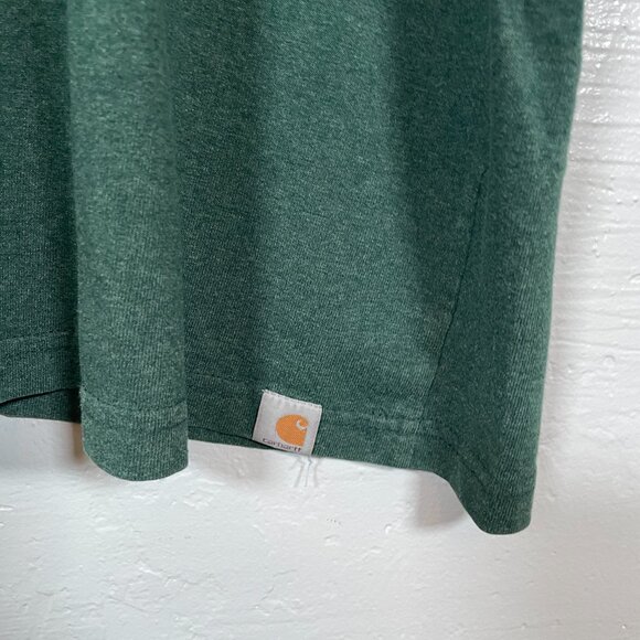 Carhartt Men 3XL Green Orange Cotton Crew Neck Short Sleeve Shirt Original Fit - Picture 3 of 8